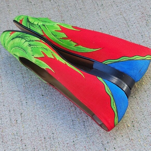 Gianni Versace Vintage Shoe Women Flat Multi Color Upper Made in Italy Size 35.5 - Picture 8 of 13